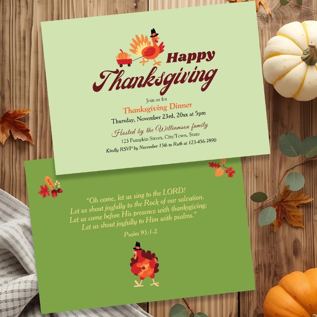 Custom Christian Thanksgiving Bible Verse | Dinner Invitation (Creator Uploaded)