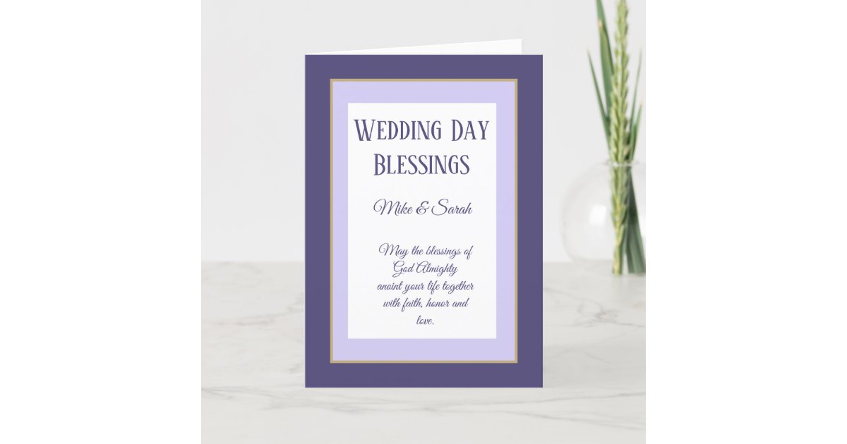 Custom christian wedding blessings card zazzle