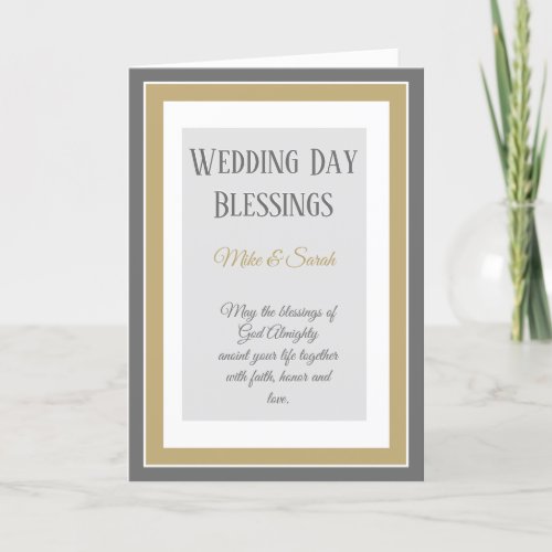 Custom Christian Wedding blessings card