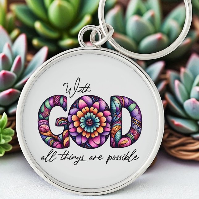 Custom Christian With God All Things Are Possible Keychain (Creator Uploaded)