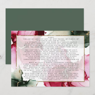Custom Christine Vows  Sage  Pink Abstract 
