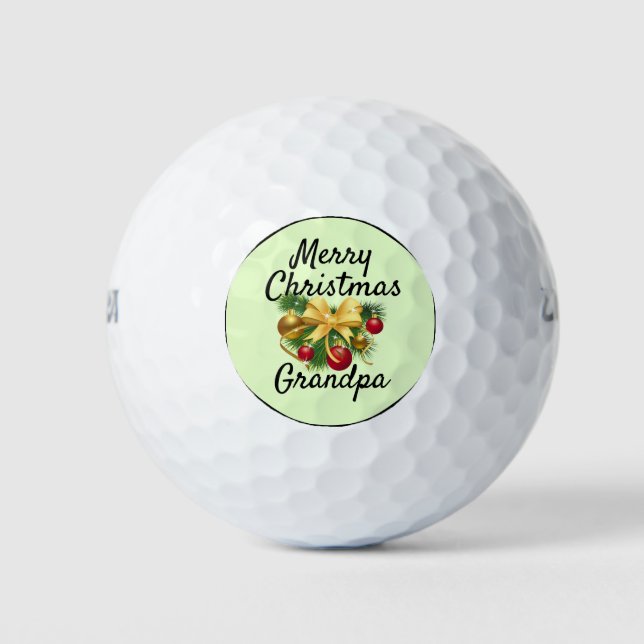 Custom Christma Gift for Grandpa 3 Golf Balls (Front)