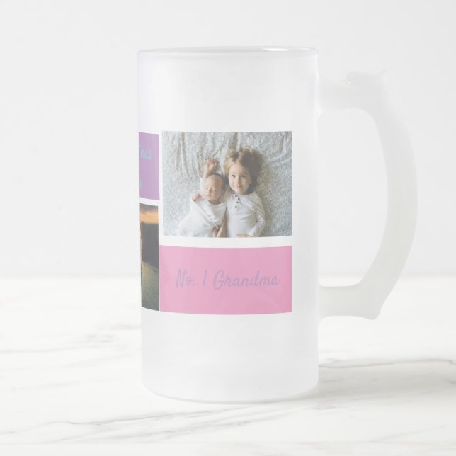 Custom Christmas 3 Photo Personalized Grandma Mug (Right)