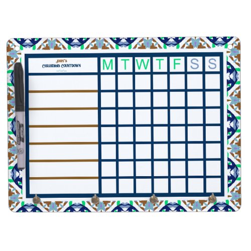 Custom Christmas ADHD Mens Productivity Planner Dry Erase Board With Keychain Holder
