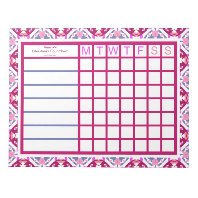 Custom Christmas ADHD Womens Productivity Planner Notepad (Front)