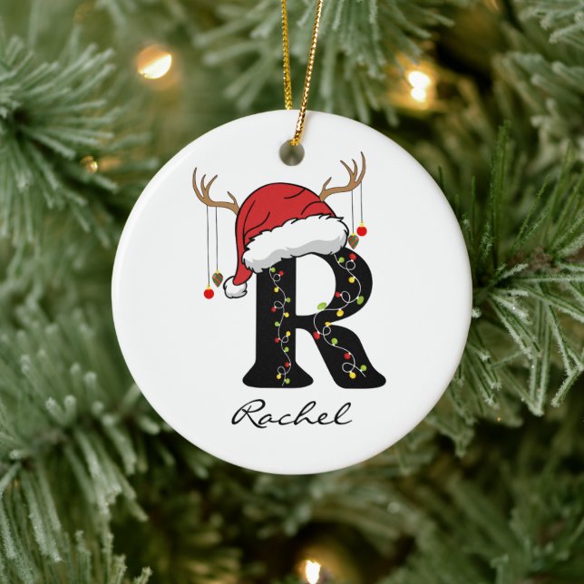Custom Christmas Alphabet Initial Ornament for Mom (Tree)