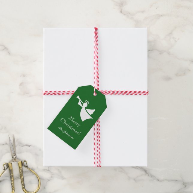 Custom Christmas angel silhouette gift tags (With Twine)