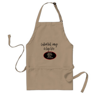 Custom Christmas Aprons, Your Design Khaki Pocket Adult Apron