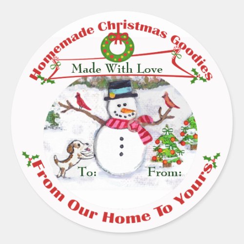 Custom Christmas Baked Goods Snow Stickers