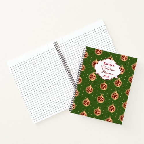 Custom Christmas Baubles Ornaments  Notebook