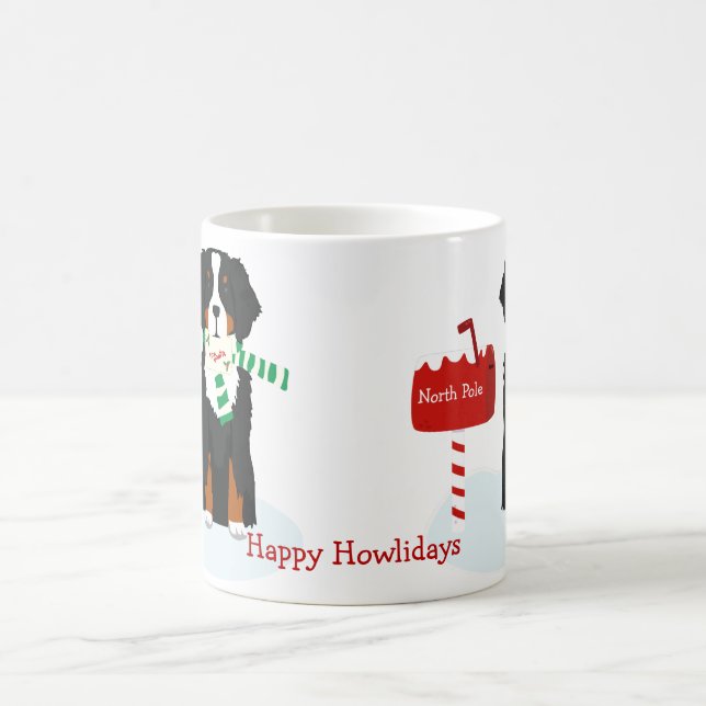 Custom Christmas Bernese Mt Dog Letter To Santa Coffee Mug (Center)