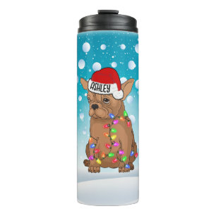 Custom Christmas Boston terrier Head Santa Hat The Thermal Tumbler