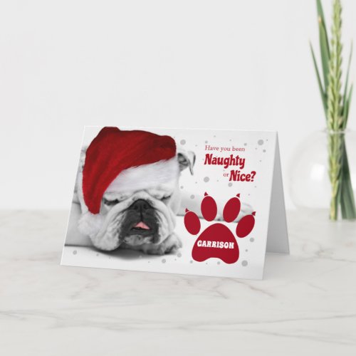 Custom Christmas Bulldog Naughty or Nice Holiday 