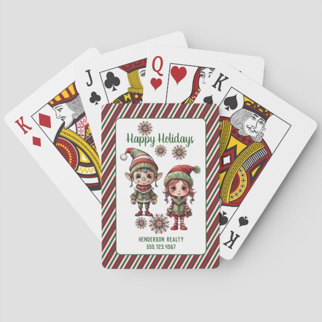 Custom Christmas Business Event Games Poker Cards (Back)