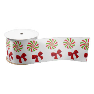 Custom Christmas Candy and Matching Teddy Bear   Satin Ribbon