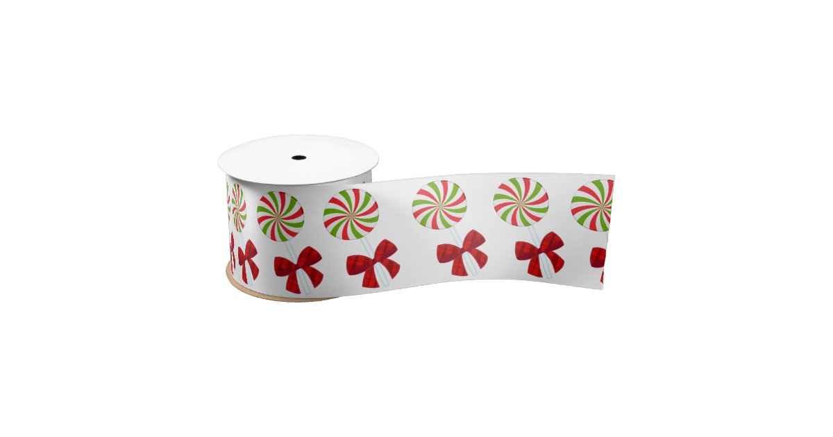Christmas Candy Red White Stripes Crafts Gift Wrap Satin Ribbon