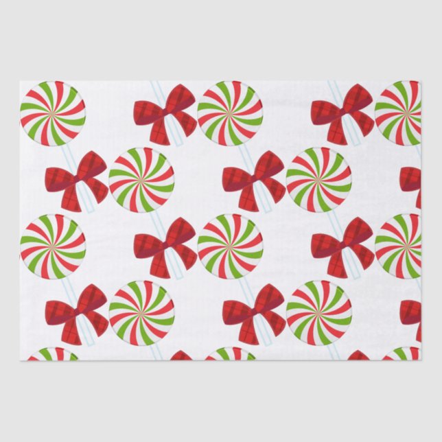 Custom Christmas Candy and Matching Teddy Bear  Tissue Paper (Front)