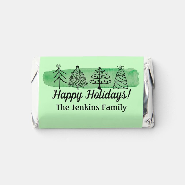 Custom Christmas Candy Doodle Trees Hershey's Miniatures (Front)