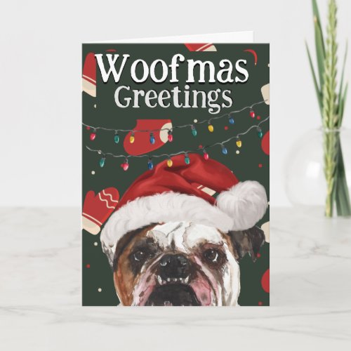 Custom Christmas card from your English Bulldog