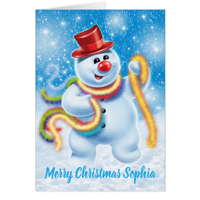 Custom Christmas card Jolly snowman (Front)