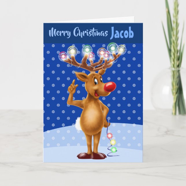 Custom Christmas card "Merry Christmas your name" (Front)