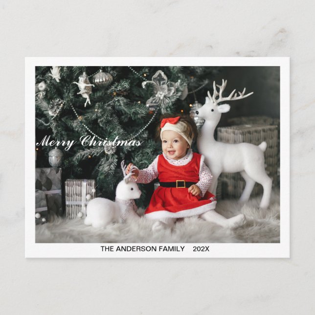 Custom Christmas Cards, Cute Personalized Photo  Postcard (Front)