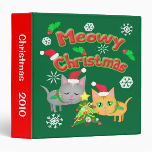 Custom Christmas Cat Themed Photo Album Binder