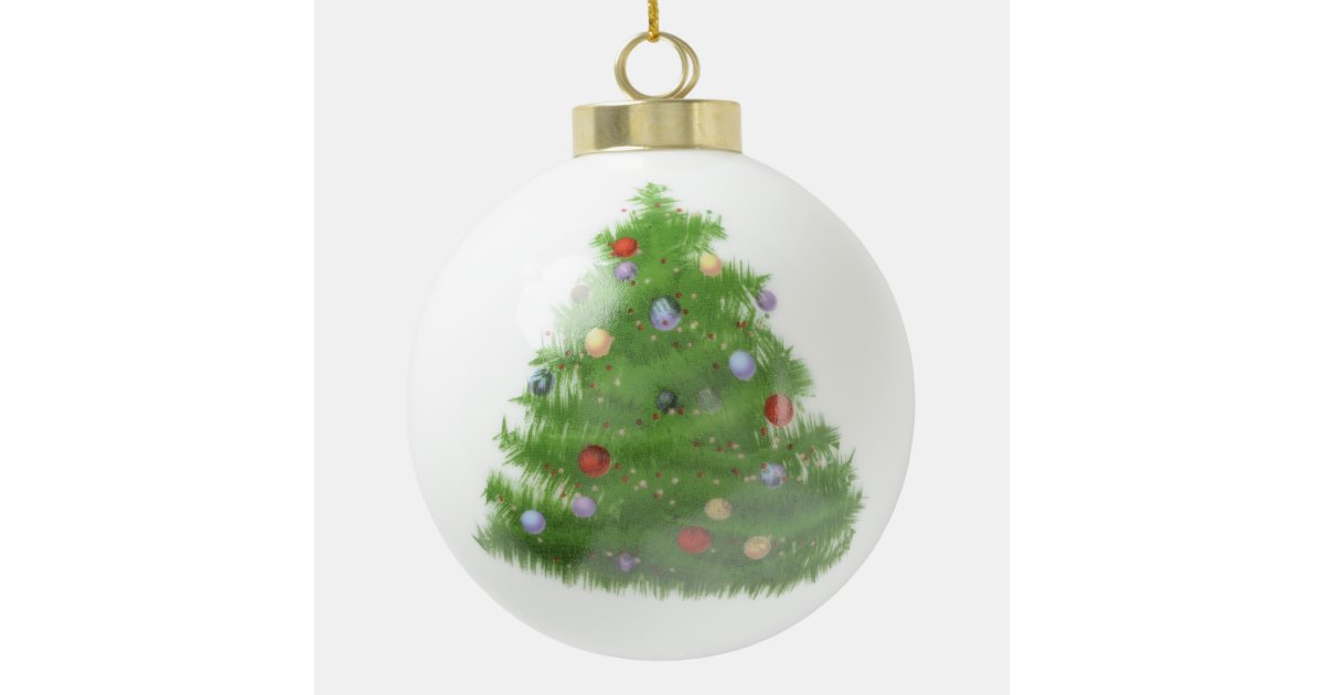 Custom Christmas Ceramic Ball Ornament Zazzle