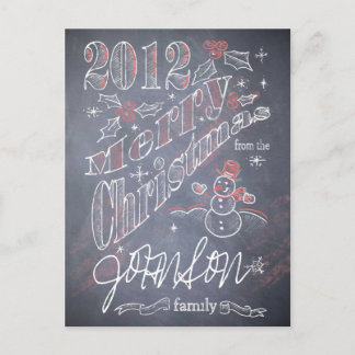 Custom Christmas Chalkboard Postcard