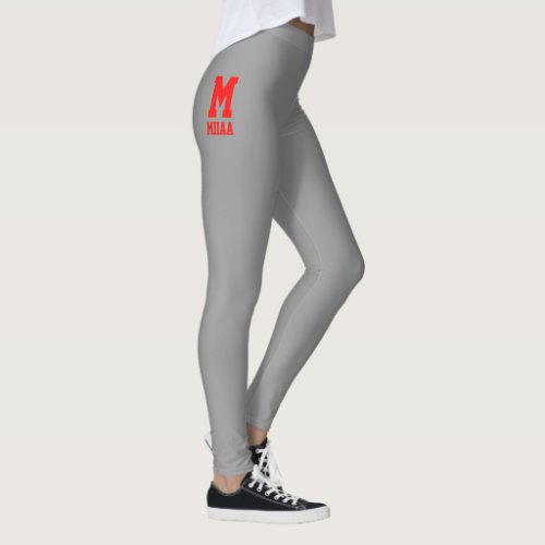 Custom Christmas Charcoal Silver Candy Apple Red Leggings
