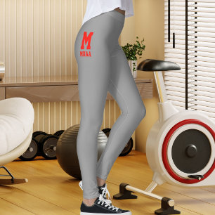 Custom Christmas Charcoal Silver Candy Apple Red Leggings