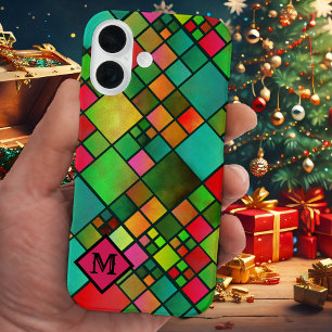 Custom Christmas Checkered Pattern Phone Case
