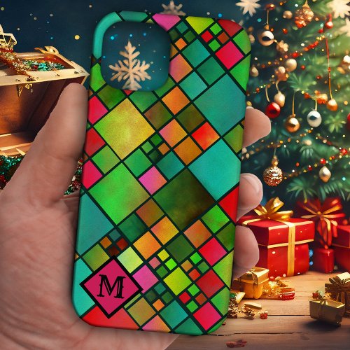 Custom Christmas Checkered Pattern Phone Case