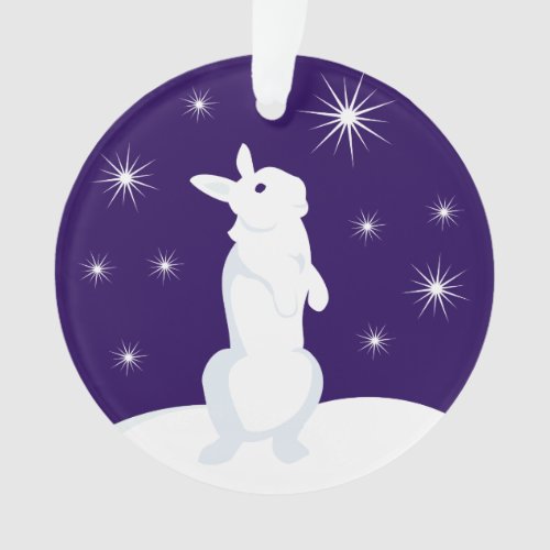 Custom Christmas Circle Ornament Rabbit