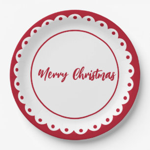 Custom Christmas Classic Round Paper Plates