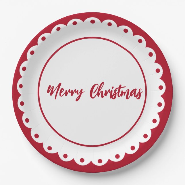 Custom Christmas Classic Round  Paper Plates (Front)