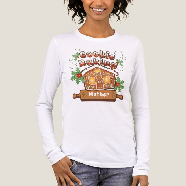 Custom Christmas Cookie Baking Gingerbread House  Tri-Blend Shirt (Front)