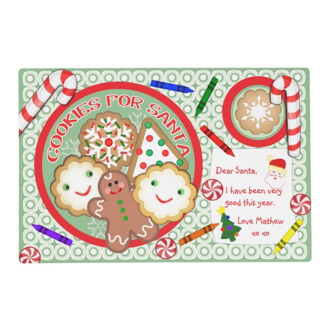 Custom Christmas Cookies For Santa Placemat (Front)