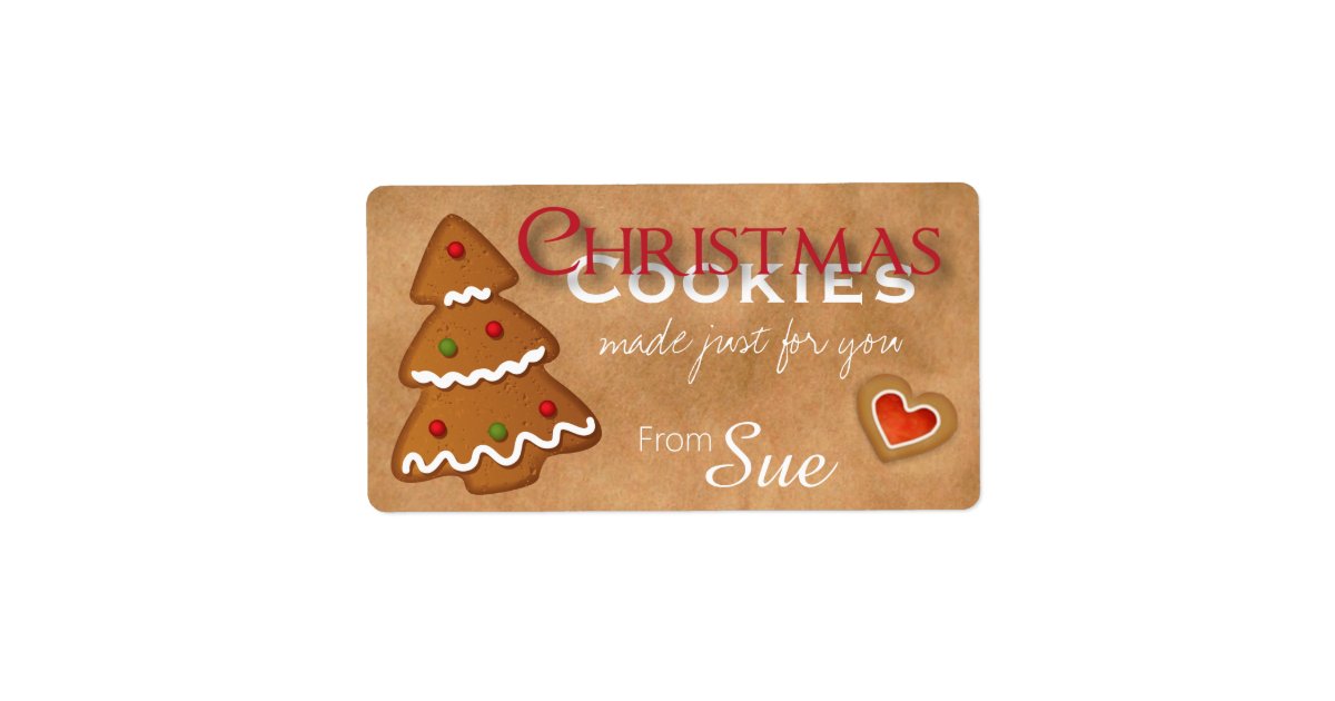 Custom Christmas Cookies Just for You Labels Zazzle