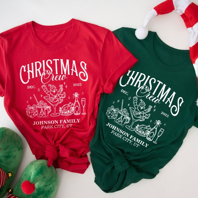 Custom Christmas Crew Matching Family Group T-Shirt (Creator Uploaded)