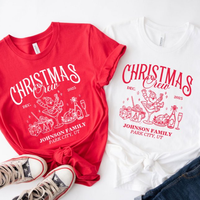 Custom Christmas Crew Matching Family Group T-Shirt (Creator Uploaded)
