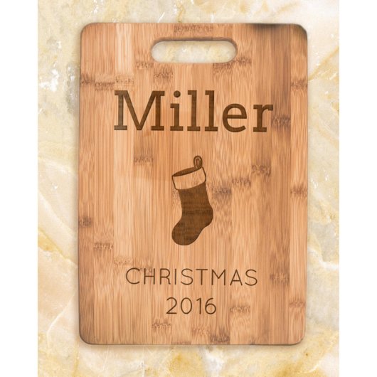 Custom Christmas Cutting Board with Last Name (Top)