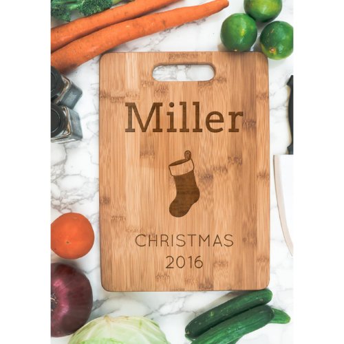 Custom Christmas Cutting Board with Last Name