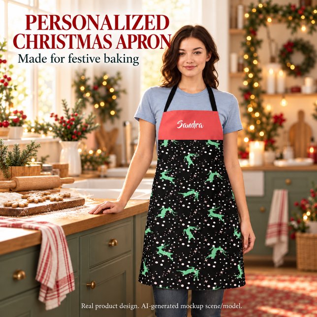 Custom Christmas Deer Star Winter Pattern Apron (Creator Uploaded)