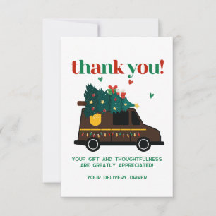 Custom Christmas Delivery Driver Thank You Card