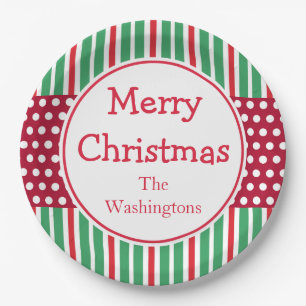 Custom Christmas Dinner Party Paper Plates
