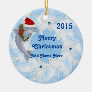 CUSTOM Christmas Dolphin Ornament Gift
