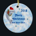 CUSTOM Christmas Dolphin Ornament Gift 2018<br><div class="desc">Christmas Ornament  with Dolphins as your theme... beautiful and elegant 2018</div>