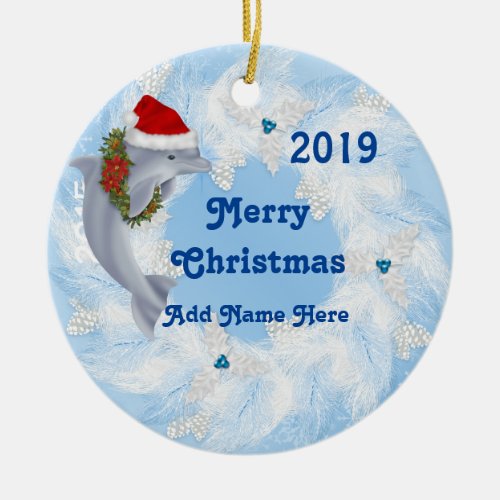 CUSTOM Christmas Dolphin Ornament Gift 2018