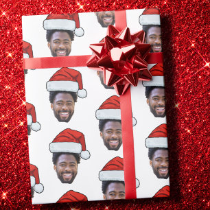 Custom Christmas Face Gift Wrap Family Photo Santa